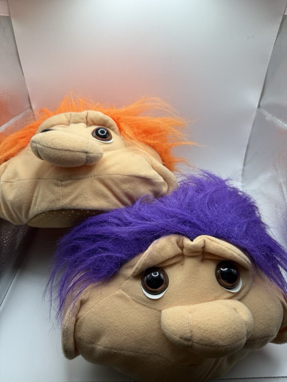 Vintage 1990s Carousel Strollin Trolls Adult Slippers - Medium New Old Stock